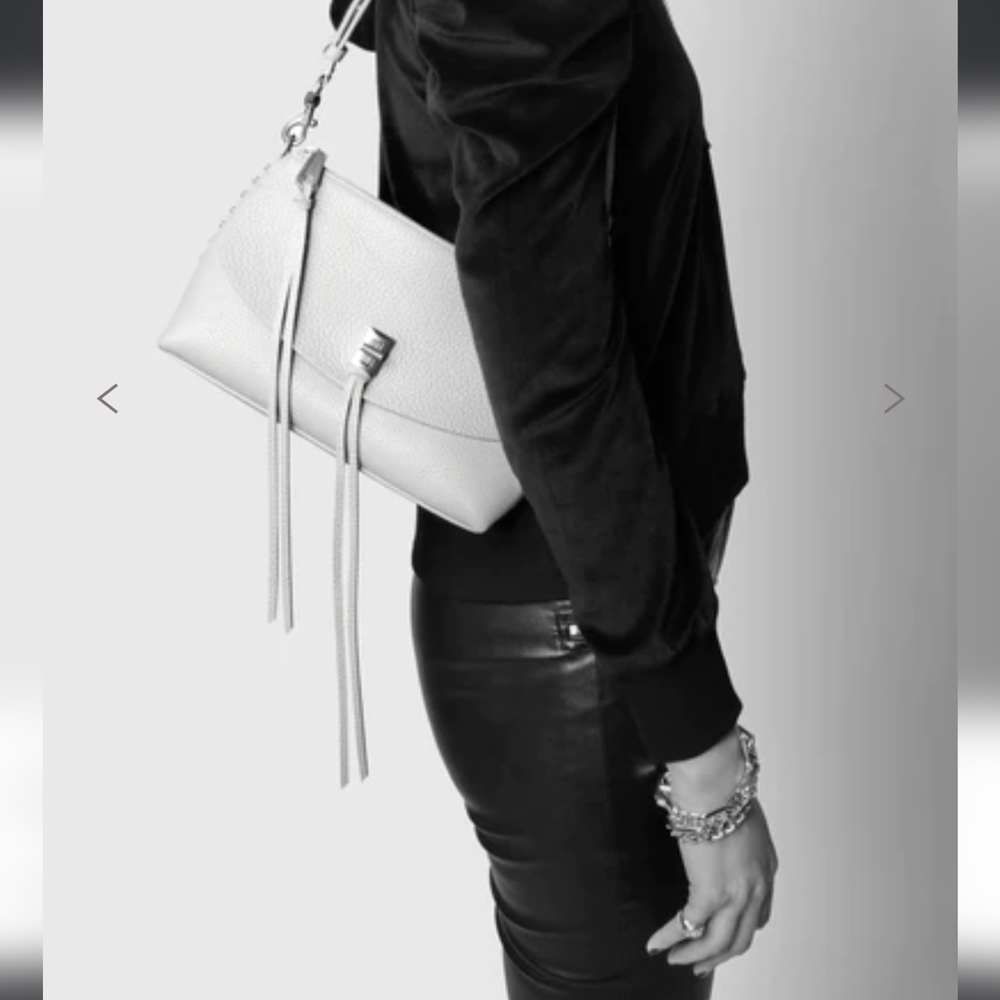 Rebecca Minkoff Zip Top Darren Crossbody Gray Suede - Picture 9 of 9